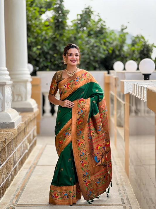 Delightful Purple Color Paithani Silk Designer Traditional Wear Saree