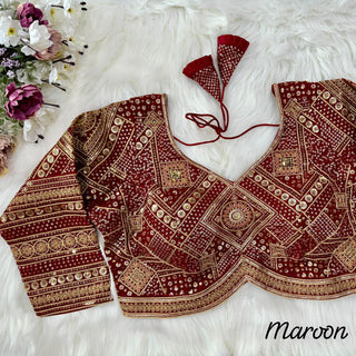 Beautiful Maroon Blouse For Wedding Lehenga