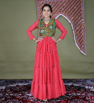 Navratri Leheriya Gown Design
