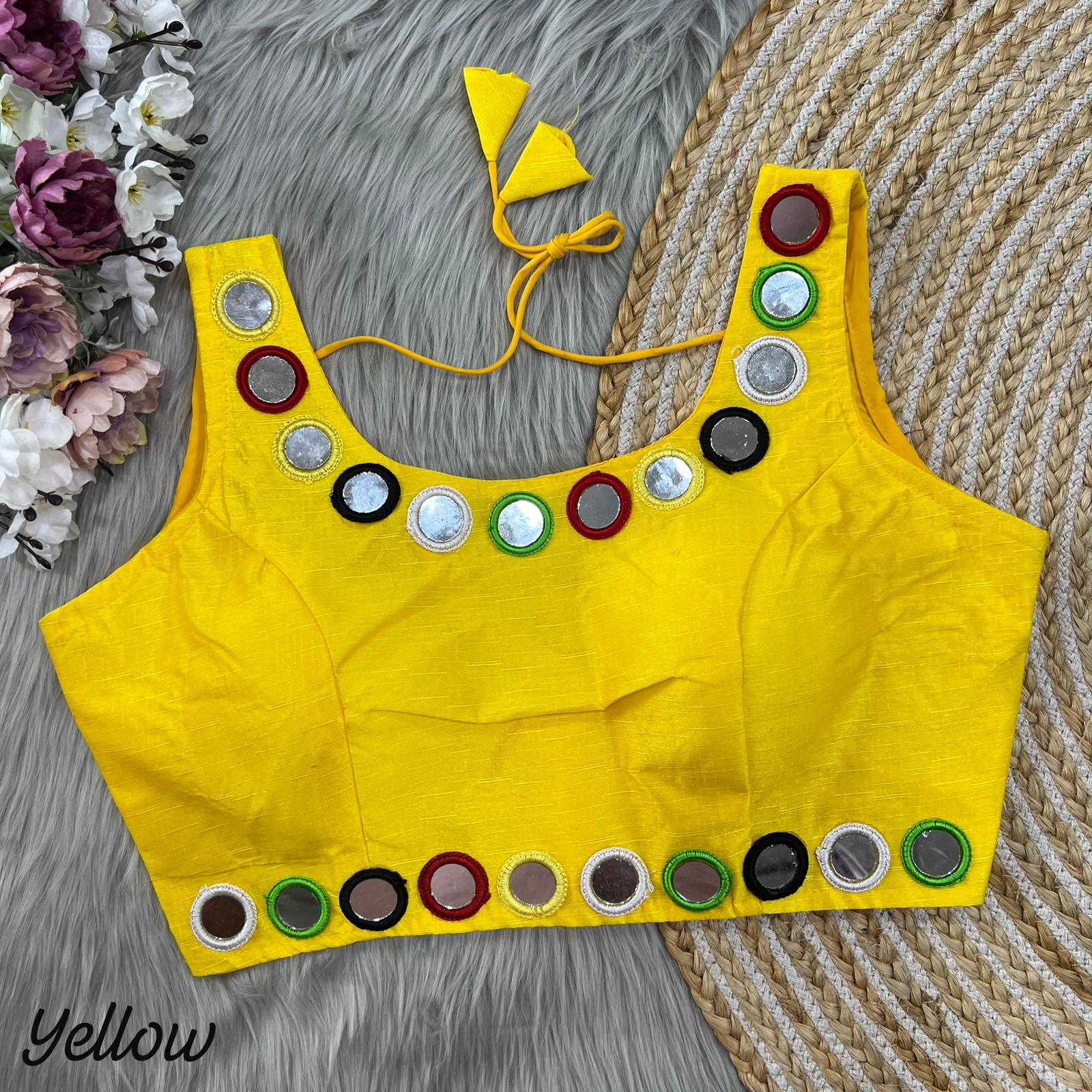 Navaratari Lehenga choli  With Traditional Yellow Blouse 