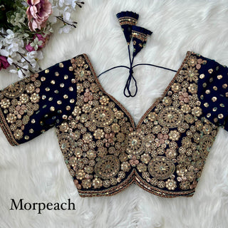 Heavy fox georgette Morpeach blouse designs