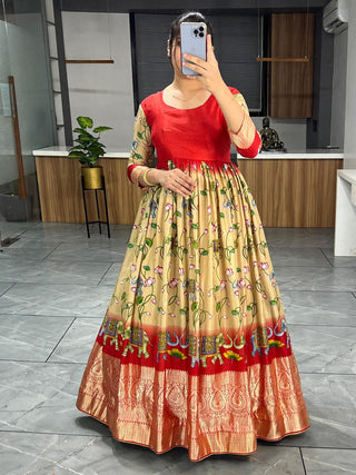 Kalamkari printed gown for women