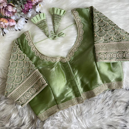 Heavy Soft Silky Zimichoo Readymade Blouse for Saree