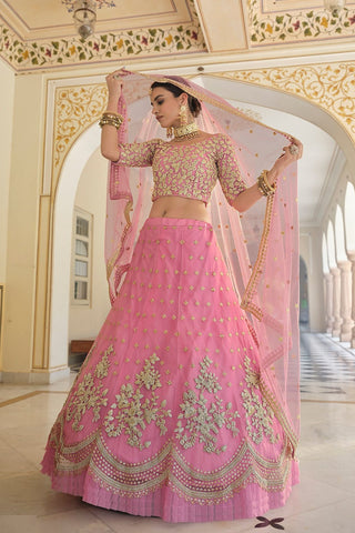 light pink lehenga bridal party wear