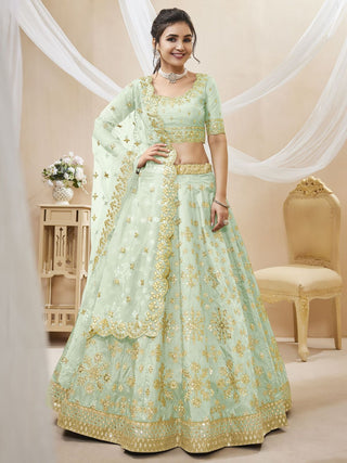 art silk pista lehenga engagement