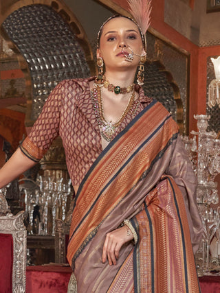 Brown silk saree for women price