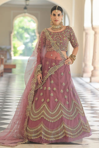 mauve lehenga bridal