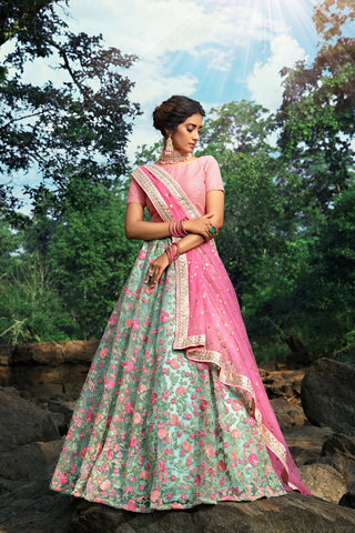 Pista Green Lehenga For Wedding