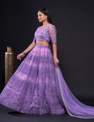 Lavender colour Lehenga for women
