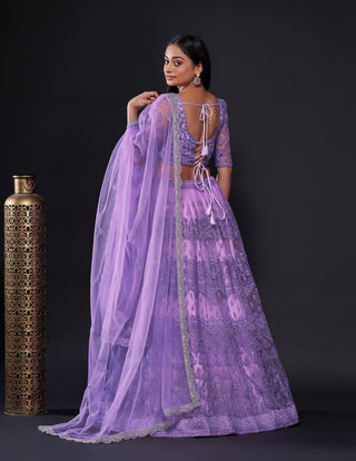 Lavender sequins work lehenga choli