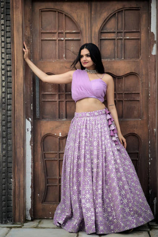 light purple color lehenga