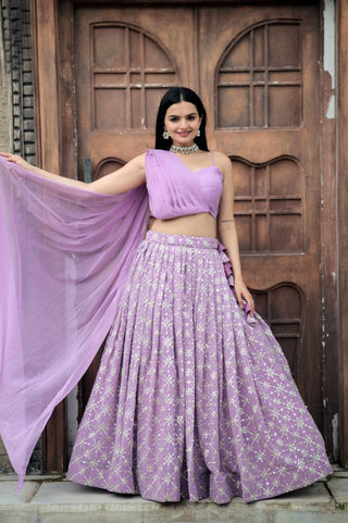 Light purple lehenga combination simple