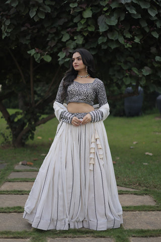 White Color Sabyasachi lehenga choli