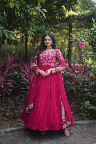 hot pink anarkali dress