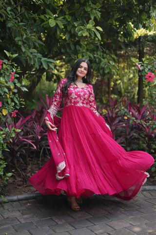 dark pink anarkali dress