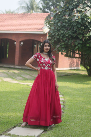 Pink Designer Gown party wear