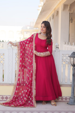 Pink colour Gown for wedding