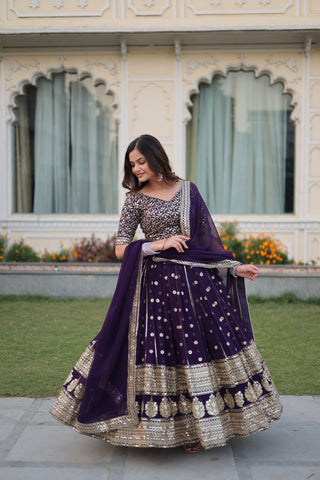 Lehenga choli purple with dupatta