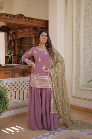 kurta palazzo set with dupatta party wear