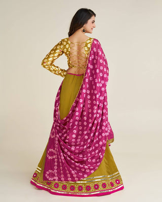 Mehendi Color Simple Vichitra Silk Mehendi Rasam Lehenga Choli
