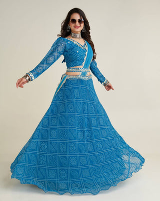 Blue Chaniya Choli for Navratri
