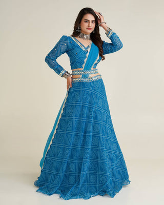 Blue georgette navratri chaniya choli for women price
