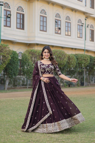 dark purple lehenga bridal