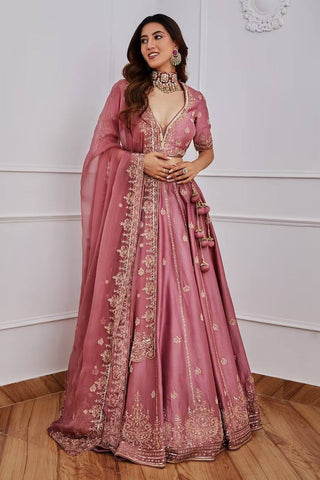 Pink color traditional lehenga choli 