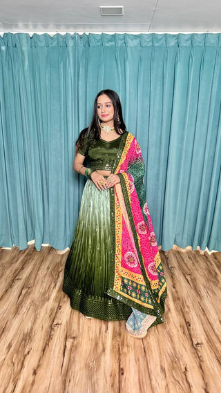 Green color lehenga choli 