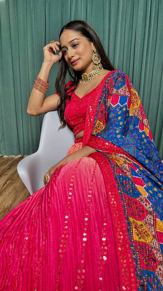 Party wear pink color traditional lehenga choli