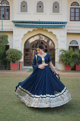 faux georgette Rama lehenga party wear