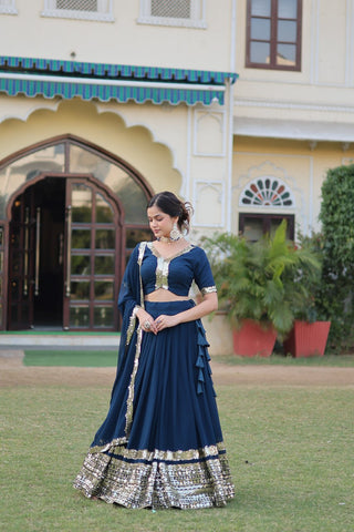 Simple Rama Lehenga Choli