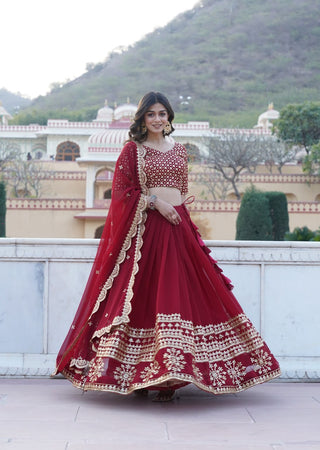 maroon  lehenga bridal