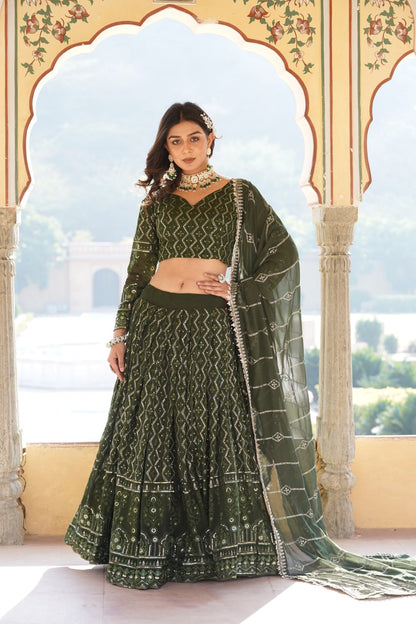 Simple Green Lehenga Choli