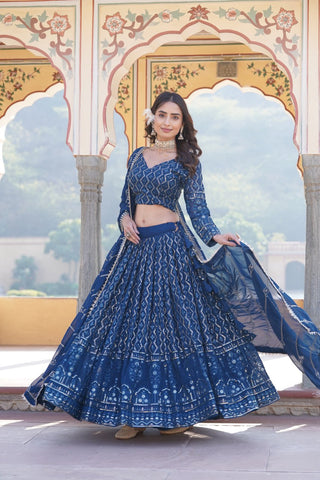  faux georgette RAma Lehenga engagement