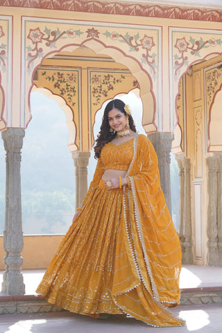 faux georgette Yellow Choli For Haladi Wear