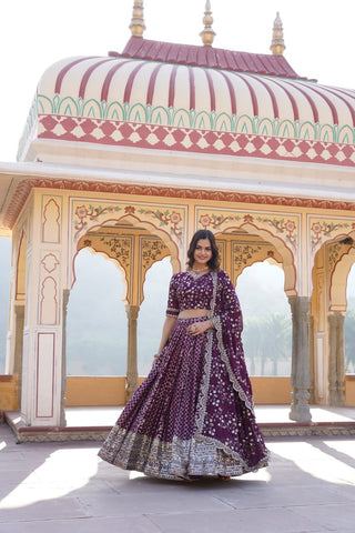 purple lehenga party wear