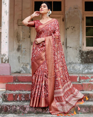 Maroon Saree for wedding