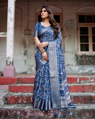 Royal blue Silk Saree