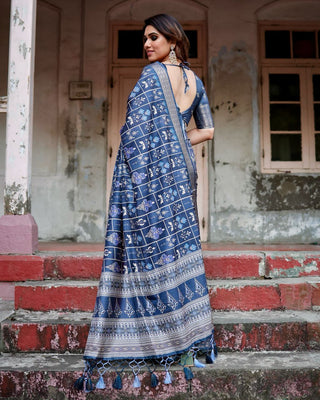 Royal blue saree