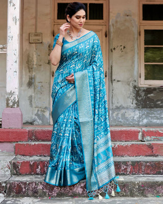 Sky Blue saree for wedding