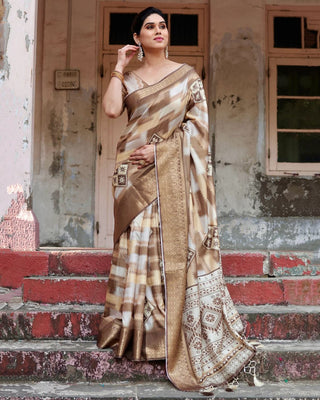 Cream colour Saree for Wedding