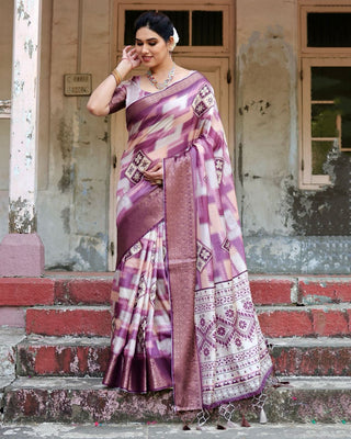 Dark Pink Silk Saree