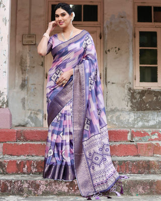 Light Purple Shade Design Silk Saree