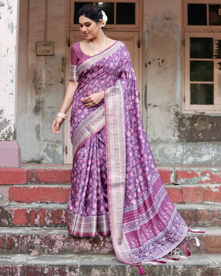 Purple colour Saree for wedding