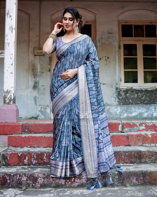 Royal blue saree for wedding