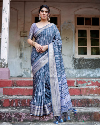 Light blue silk saree for wedding