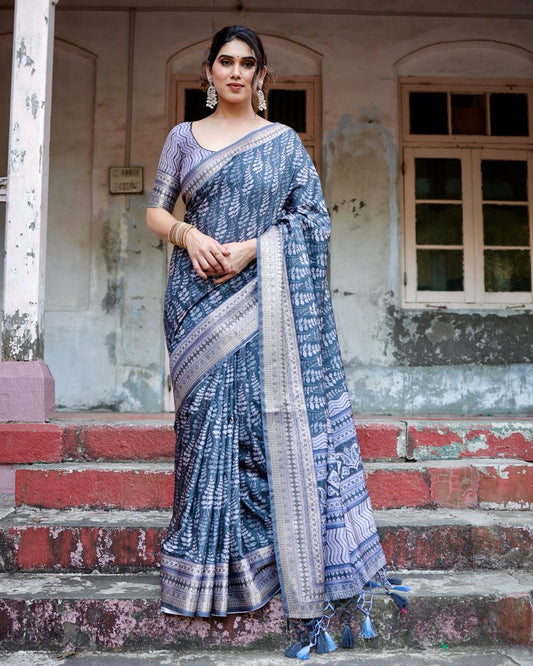Light blue silk saree for wedding