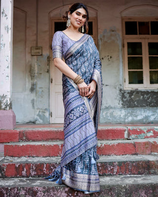 Peacock blue Colour Wedding Saree