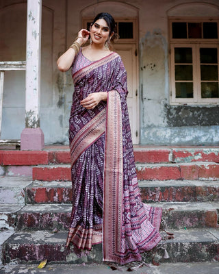 Wine colour saree for Wedding